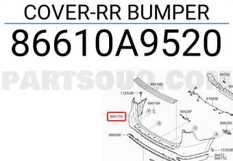 Hyundai / KIA 86610A9520 COVER-RR BUMPER