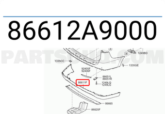 Hyundai / KIA 86612A9000 COVER-RR BUMPER LWR