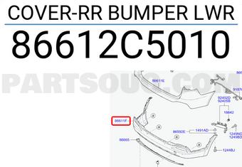 86612C5010 Hyundai / KIA COVER-RR BUMPER LWR