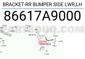 Hyundai / KIA 86617A9000 BRACKET-RR BUMPER SIDE LWR,LH