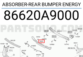 Hyundai / KIA 86620A9000 ABSORBER-REAR BUMPER ENERGY