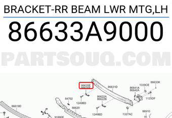 Hyundai / KIA 86633A9000 BRACKET-RR BEAM LWR MTG,LH