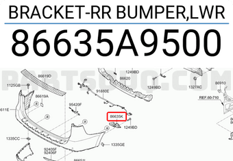 Hyundai / KIA 86635A9500 BRACKET-RR BUMPER,LWR