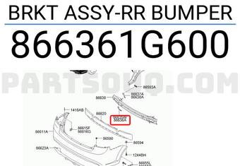 Hyundai / KIA 866361G600 BRKT ASSY-RR BUMPER
