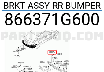 Hyundai / KIA 866371G600 BRKT ASSY-RR BUMPER