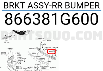 Hyundai / KIA 866381G600 BRKT ASSY-RR BUMPER