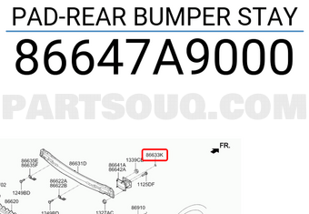 Hyundai / KIA 86647A9000 PAD-REAR BUMPER STAY
