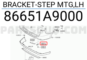 Hyundai / KIA 86651A9000 BRACKET-STEP MTG,LH