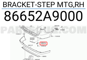Hyundai / KIA 86652A9000 BRACKET-STEP MTG,RH
