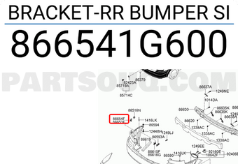 Hyundai / KIA 866541G600 BRACKET-RR BUMPER SI
