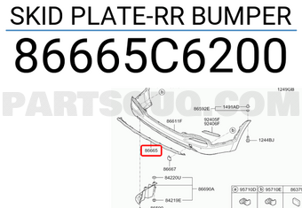 Hyundai / KIA 86665C6200 SKID PLATE-RR BUMPER