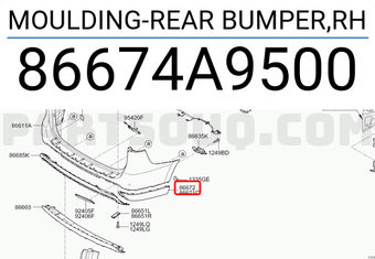 Hyundai / KIA 86674A9500 MOULDING-REAR BUMPER,RH