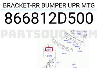 Hyundai / KIA 866812D500 BRACKET-RR BUMPER UPR MTG