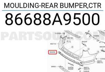 Hyundai / KIA 86688A9500 MOULDING-REAR BUMPER,CTR
