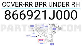Hyundai / KIA 866921J000 COVER-RR BPR UNDER RH
