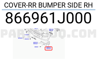 Hyundai / KIA 866961J000 COVER-RR BUMPER SIDE RH