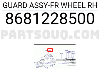 Hyundai / KIA 8681228500 GUARD ASSY-FR WHEEL RH