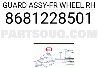 Hyundai / KIA 8681228501 GUARD ASSY-FR WHEEL RH