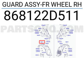 Hyundai / KIA 868122D511 GUARD ASSY-FR WHEEL RH
