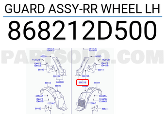 Hyundai / KIA 868212D500 GUARD ASSY-RR WHEEL LH