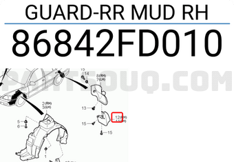Hyundai / KIA 86842FD010 GUARD-RR MUD RH
