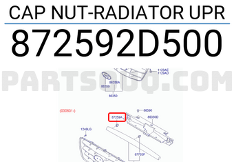 Hyundai / KIA 872592D500 CAP NUT-RADIATOR UPR