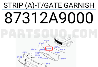 Hyundai / KIA 87312A9000 STRIP (A)-T/GATE GARNISH