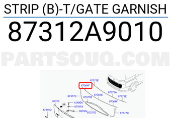 Hyundai / KIA 87312A9010 STRIP (B)-T/GATE GARNISH