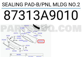 Hyundai / KIA 87313A9010 SEALING PAD-B/PNL MLDG NO.2