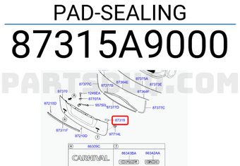 Hyundai / KIA 87315A9000 PAD-SEALING