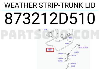 Hyundai / KIA 873212D510 WEATHER STRIP-TRUNK LID