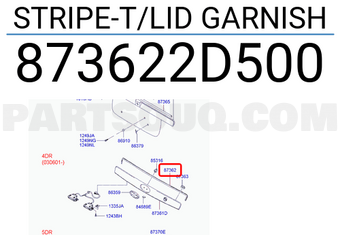 Hyundai / KIA 873622D500 STRIPE-T/LID GARNISH