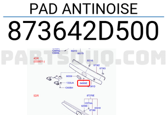 Hyundai / KIA 873642D500 PAD ANTINOISE