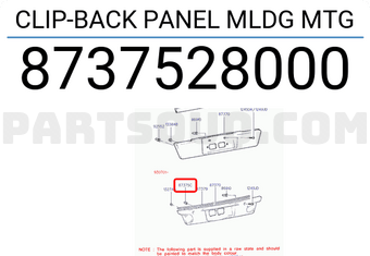 Hyundai / KIA 8737528000 CLIP-BACK PANEL MLDG MTG