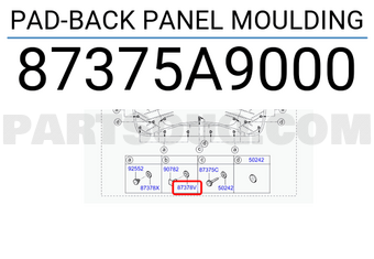 Hyundai / KIA 87375A9000 PAD-BACK PANEL MOULDING