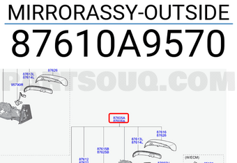 Hyundai / KIA 87610A9570 MIRRORASSY-OUTSIDE