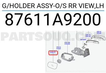 Hyundai / KIA 87611A9200 G/HOLDER ASSY-O/S RR VIEW,LH