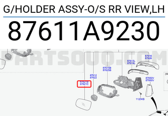 Hyundai / KIA 87611A9230 G/HOLDER ASSY-O/S RR VIEW,LH