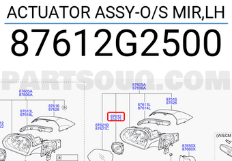 Hyundai / KIA 87612G2500 ACTUATOR ASSY-O/S MIR,LH