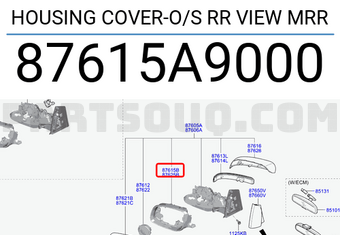 Hyundai / KIA 87615A9000 HOUSING COVER-O/S RR VIEW MRR