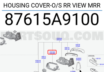 Hyundai / KIA 87615A9100 HOUSING COVER-O/S RR VIEW MRR