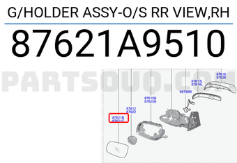 Hyundai / KIA 87621A9510 G/HOLDER ASSY-O/S RR VIEW,RH