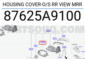 Hyundai / KIA 87625A9100 HOUSING COVER-O/S RR VIEW MRR