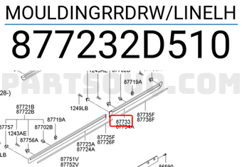 Hyundai / KIA 877232D510 MOULDINGRRDRW/LINELH