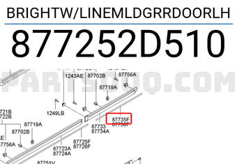 Hyundai / KIA 877252D510 BRIGHTW/LINEMLDGRRDOORLH
