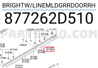 Hyundai / KIA 877262D510 BRIGHTW/LINEMLDGRRDOORRH