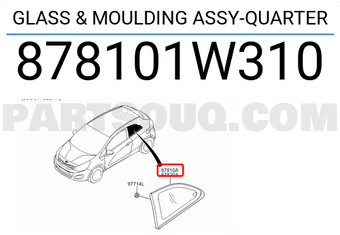 Hyundai / KIA 878101W310 GLASS & MOULDING ASSY-QUARTER