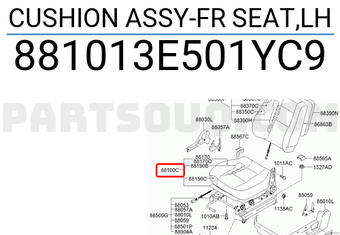 Hyundai / KIA 881013E501YC9 CUSHION ASSY-FR SEAT,LH