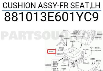 Hyundai / KIA 881013E601YC9 CUSHION ASSY-FR SEAT,LH
