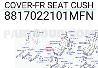 Hyundai / KIA 8817022101MFN COVER-FR SEAT CUSH